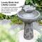 Glitzhome® 26" LED 2-Tier Birdbath Outdoor Fountain with Birds